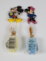 Vintage New Unopened Lot of Two Disney Mickey &amp; Minnie Mouse Toothbrushes 5&quot; - £24.66 GBP