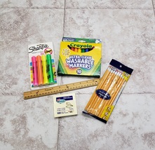 All New Bundle Lot of 5 Item Sealed Package School Supplies Markers Pencil Ruler - £12.78 GBP