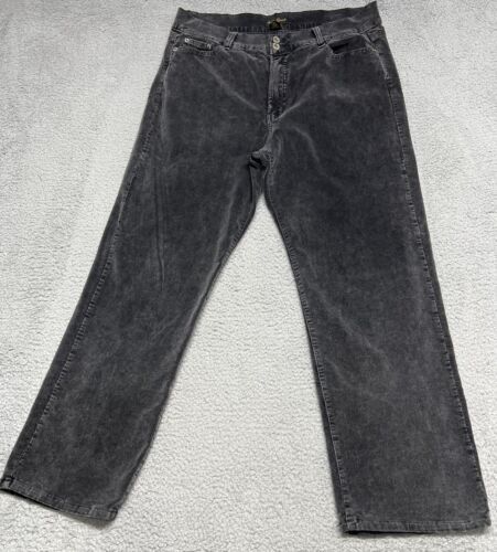 Ashley Stewart Pants Women Size 16 Dark Gray Straight Faux Suede Stretchy - $19.00