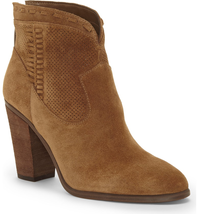 $149 Vince Camuto Perforated Suede Ankle Boots Booties Fretzia Tree House 9.5 - £43.65 GBP