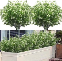 Outdoor Artificial Plants &amp; Flowers Fake Outdoor Plants Artificial, 8 Pcs/White - £24.02 GBP