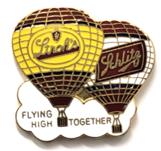 Stroh’s Schlitz Beer Pin Flying High Together Hot Air Balloon Promo Brew... - $12.99