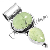 Traditional Jewelry Natural Prehnite Pendant 925 Sterling Silver - £30.35 GBP