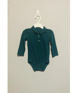 Primary Long-sleeved Collared Bodysuit w/ 3 Buttons, Teal - Size 18/24 m... - $16.45 CAD