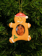 GINGERBREAD MAN w/ IRIDESCENT GLITTER MAGNETIC PICTURE FRAME CHRISTMAS O... - £7.08 GBP