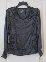 Tangerine Shirred Long Sleeve Running Top Black  l Women&#39;s Sz S-M NWT - $300.87 MXN