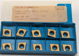Pack of 10 NEW Ingersoll Carbide Inserts CDE313R041 Grade: IN1530 - $94.04