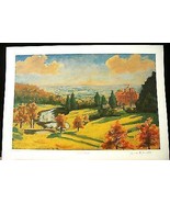 Sir Winston Churchill &quot;View of Chartwell&quot; Facsimile signed Country house... - $335.69 CAD