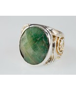 Green Corundum Sterling Silver Ring Size 7.5 - $91.48