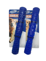 (2) Nerf Dog Toy Squeak Stick Dog Toy Fetch Chew Blue - £23.65 GBP