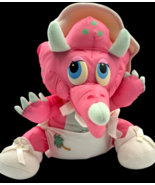 Vtg Guy Gilchrist Plush Tiny Dino Baby Triceratot Pink Puffalump Dinosau... - $448.18 MXN