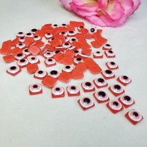 90 pcs 8mm Square Resin Plastic Eye Orange Eyes Cabochon Flat Back - £5.39 GBP