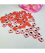 90 pcs 8mm Square Resin Plastic Eye Orange Eyes Cabochon Flat Back - £5.39 GBP