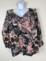 NWT Terra &amp; Sky Womens Plus Size 2X Floral Ruffle Blouse Long Sleeve - £20.44 GBP