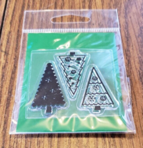 Mini Holiday Set of Three Small Christmas Tree Clear Stamps Michaels - $3.95
