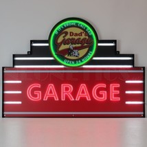 Man Cave Dad&#39;s Garage Neon Sign LED Flex Art Deco Neon Light Steel Can 29ADDAD - £391.84 GBP