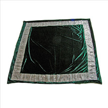 Dark Green Velour Table Topper w/Rhinestone Band 54&quot; Square SALE  Make an Offer - £11.70 GBP