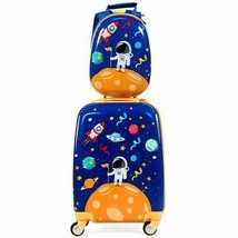 2PC Kids Luggage Set Rolling Suitcase &amp; Backpack-Navy - Color: Navy - $89.13