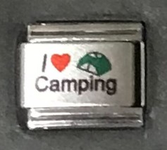 I Red Heart Love Camping Tent Laser Wholesale Italian Charm 9MM K42 - £11.76 GBP