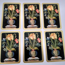 6 Flowers in Vase Playing Cards by Caspari for Crafting, Re-purpose, Up-... - £1.76 GBP