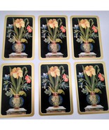 6 Flowers in Vase Playing Cards by Caspari for Crafting, Re-purpose, Up-... - £1.80 GBP