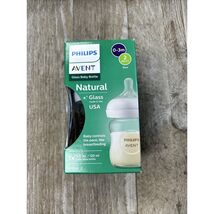 Philips Avent Glass Natural Baby Bottle with Natural Response Nipple 4oz... - $13.74