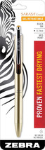 Zebra Pen 45511 Sarasa Grand Retractable Gel Ink Pen, Gold Barrel, Black Ink - £9.28 GBP