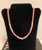 Heishi beads necklace polymer disc beaded brown handmade summer choker - £15.64 GBP