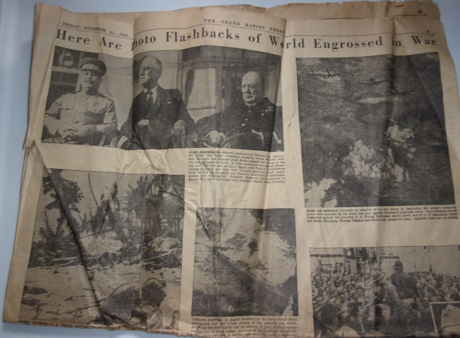  The Grand Rapids MI Press Photo Flashbacks of World Engrossed War Dec 3... - $3.99