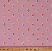 Cotton Tula Pink Daydreamer Sundaze Guava Rainbows Pink Fabric Print BTY... - $14.95