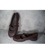 Easy Spirit Womens Mary Jane Flat Shoes 9.5 Adjustable Strap Brown Comfort - $10.84
