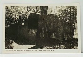 John Brown&#39;s Grave Near Lake Placid N.Y. RPPC Postcard J5 - £4.68 GBP