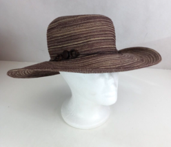 Croft &amp; Barrow Women&#39;s Brown Woven Wide Brim Packable Sun Hat - £11.48 GBP