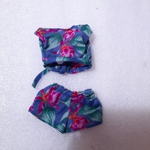 Vintage Hawaiian Barbie Doll Mattel # 7470 shorts top set floral blue sh... - £31.60 GBP