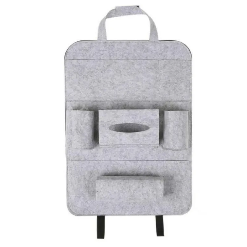 Car Seat Back Organizer Storage Bag Pad, Multi-Pocket Felt Fabric Protector fo - £13.75 GBP