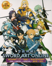 Anime DVD Sword Art Online Season 1-3 + GunGaleOnline + Alicization +Movie +2OVA - £46.75 GBP