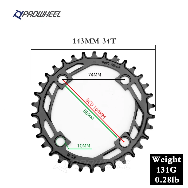 Prowheel Mountain Bicycle Narrow Chainring 32T 34T 36T 38T 40T Chain Wheel STEEL - £101.93 GBP