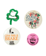 4 Pinback Buttons Smokey the Bear Smoking Workzone and Shamrock Vintage - €6,63 EUR
