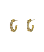 David Yurman Petite Pavé Hoop Earrings in 18K Yellow Gold with Diamonds - £691.39 GBP