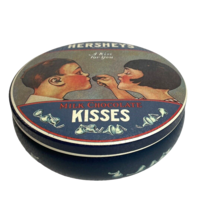 1982 Vintage Hershey's Empty 5" Tin  A Kiss For You Made in England - $9.85