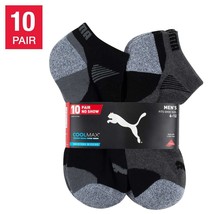 PUMA Men&#39;s No Show Sock, Black ,  10-pair - £22.21 GBP
