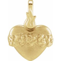 14K Yellow Gold Immaculate Heart Of Mary Pendant - £180.62 GBP