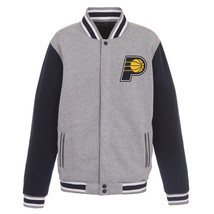 NBA Indiana Pacers  Reversible Full Snap Fleece Jacket JH Design  2 Front Logos  - £94.38 GBP
