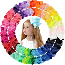 30PCS Big 6 Inch Hair Bows for Girls Grosgrain Ribbon Toddler Hair Accessories w - £18.05 GBP