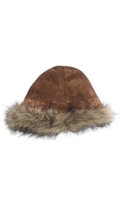 Wilsons Leather Pelle Studio Hat L/XL Brown Faux Fur - £19.46 GBP