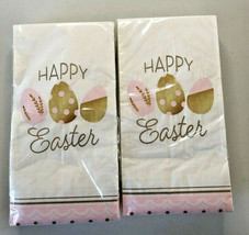 Happy Easter Paper Napkins Towels Buffet 52 ct Holiday Easter Eggs Pink ... - £13.21 GBP