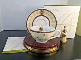 Avon Mrs. P.F.E. Albee Teacup &amp; Saucer Honor Society Award Figurine &amp; Bo... - $9.79