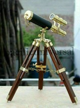 Nautical Handmade Brass Designer Maritime Spyglass Telescope Wooden Trip... - $140.99