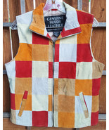 Navarre Leather Company Vest-Genuine Suede Leather-M-Zipper-Collar-Tan L... - $57.52 CAD