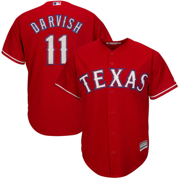 Men's Texas Rangers Yu Darvish  Red Alternate Official Cool Base Player Jersey - $37.99